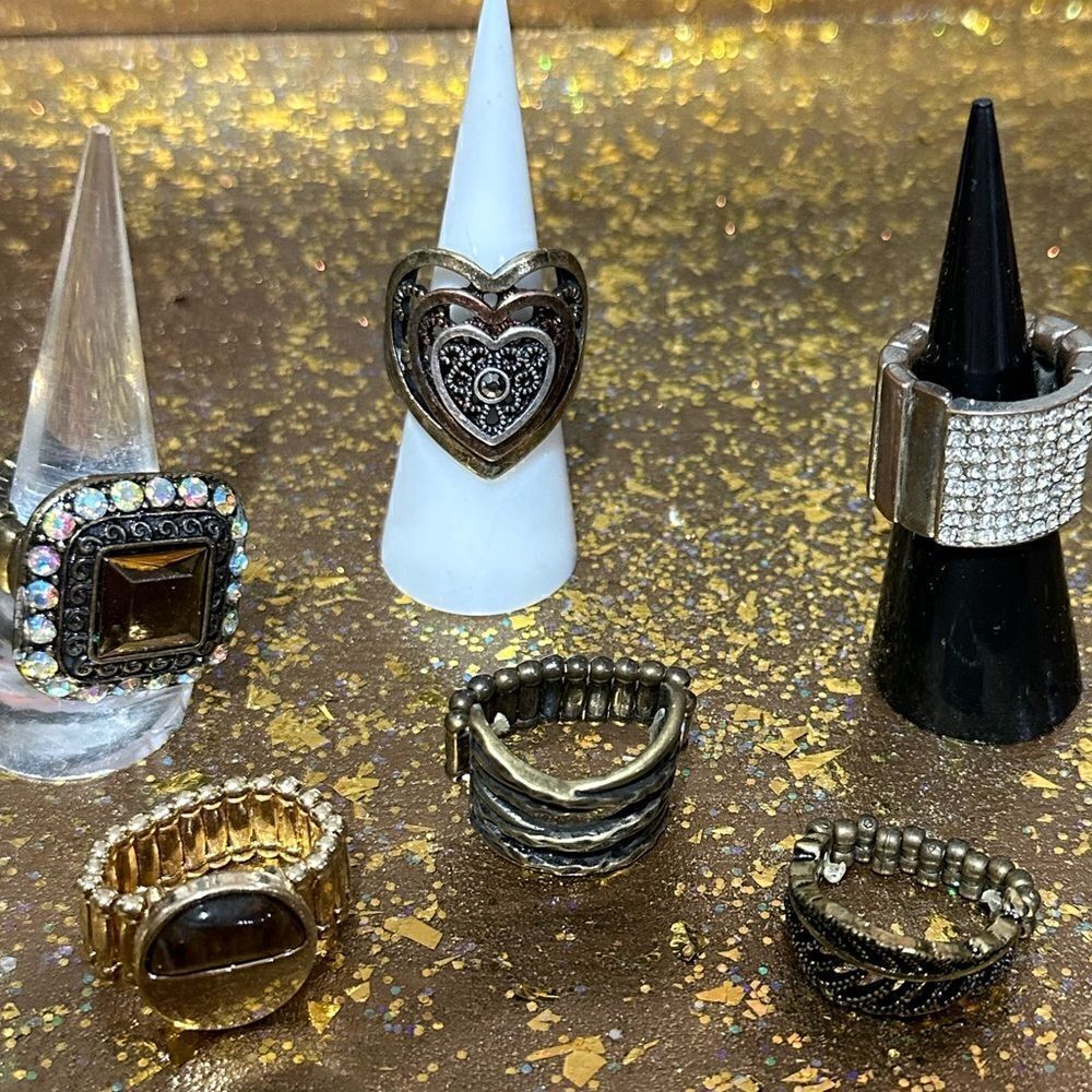Lot of 6 Boho Rings all stretchable